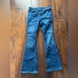 &Denim High Waist Mini Flare Jeans